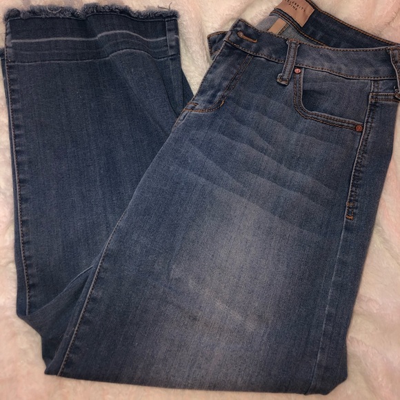 wide leg fringe jeans